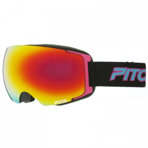 Snow brýle Pitcha magno black/pink/fire mirrored, oranžové zrcadlové sklo, růžový rámeček