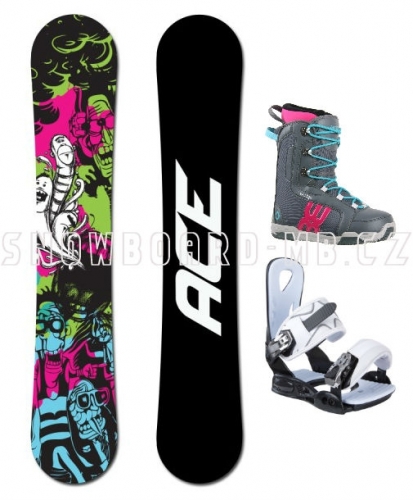 Dámský snowboard komplet Ace Monster, levné snowboardy - VÝPRODEJ