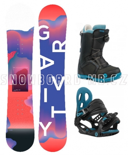 Dívčí dětský snowboard komplet Gravity Fairy, boty s kolečkem Atop - VÝPRODEJ