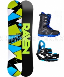 Pánský snowboard komplet Raven Shape black/blue s vázáním a botami Woox
