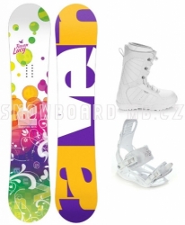Dívčí snowboard komplet Raven Lucy s bílými botami a vázáním