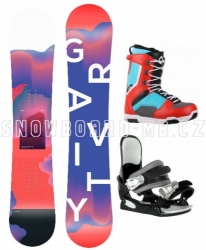 Dívčí snowboard komplet Gravity Fairy s botami Westige červeno-modré