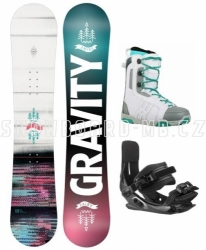 Dívčí snowboard komplet Gravity Fairy s bílými botami Westige Ema white
