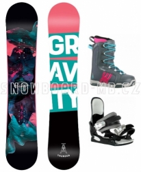 Dámský a dívčí snowboardový set Gravity Thunder s vázáním a botami