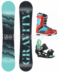 Dámský a dívčí snowboard komplet Gravity Sirene s vázáním a botami