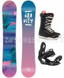 Dámský snowboardový komplet Gravity Voayer 2021/22 s černými botami