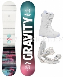 Dívčí junior snowboard komplet Gravity Fairy white
