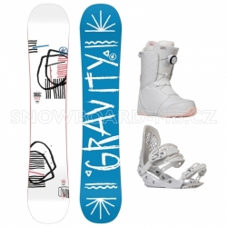 Dámský snowboard komplet Gravity Mist 2023/24 a bílé boty s kolečkem