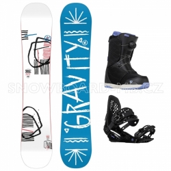 Dámský snowboard komplet Gravity Mist 2023/24 a černé boty s kolečkem