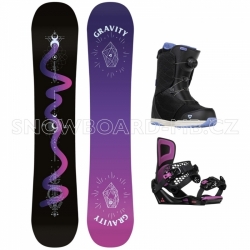 Dámský snowboard komplet Gravity Sirene black 2023/24 (boty s kolečkem)
