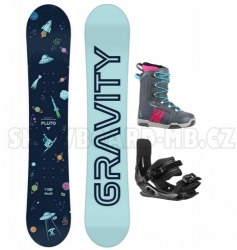 Dětský snowboardový komplet Gravity Pluto s vázáním a botami na tkaničky